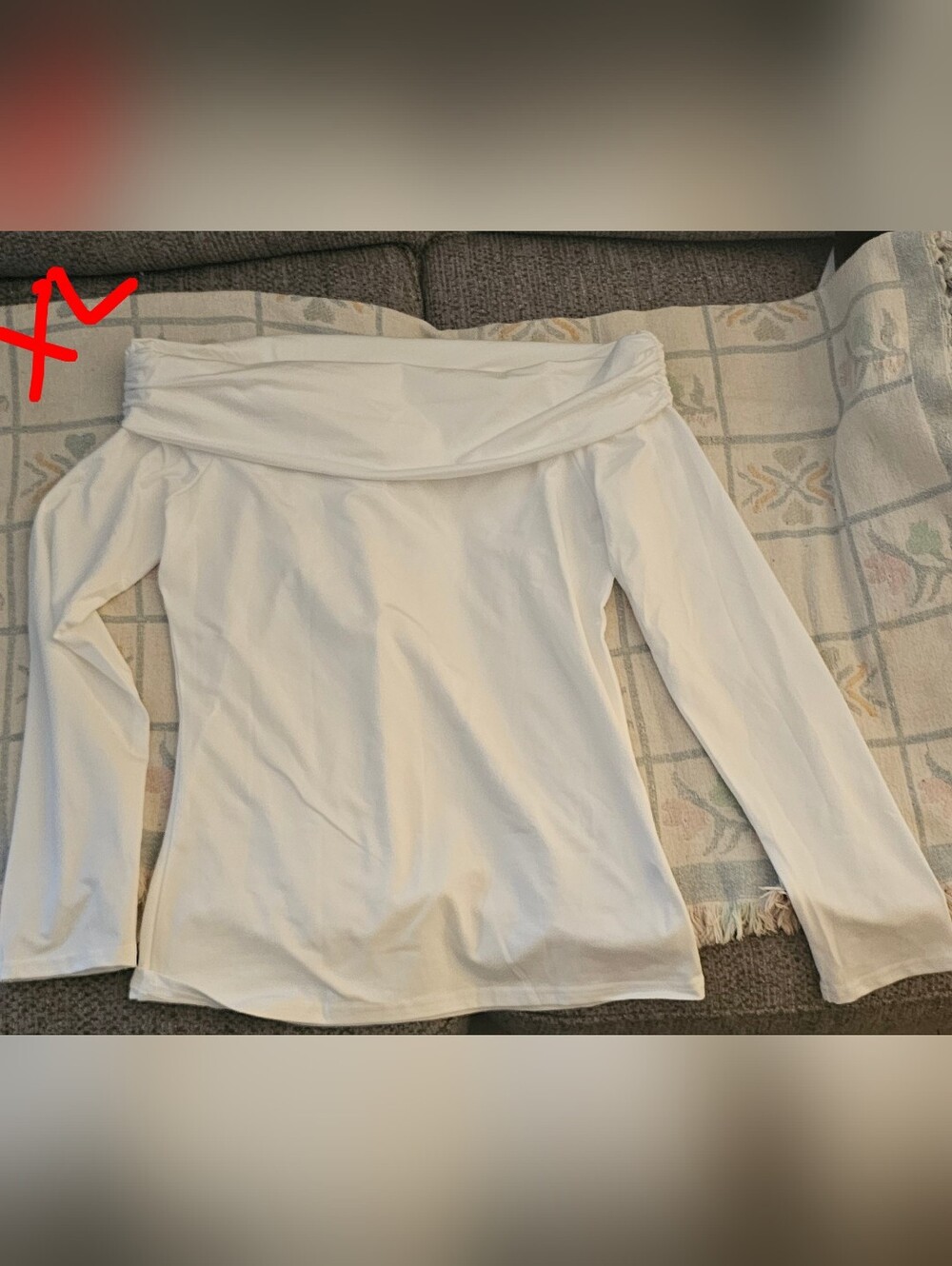 Off-Shoulder Long Sleeve White Top